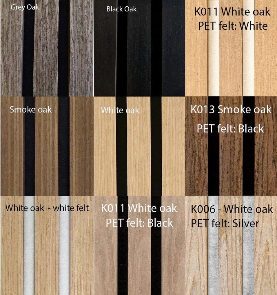 FREJA Irodai Hangszigetelő panelek 59x59x2,2cm - Több féle színben - White Oak fehér filc hátlappal