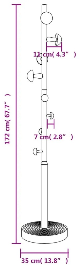 rózsaszínű porszórt vas ruhafogas 172 cm