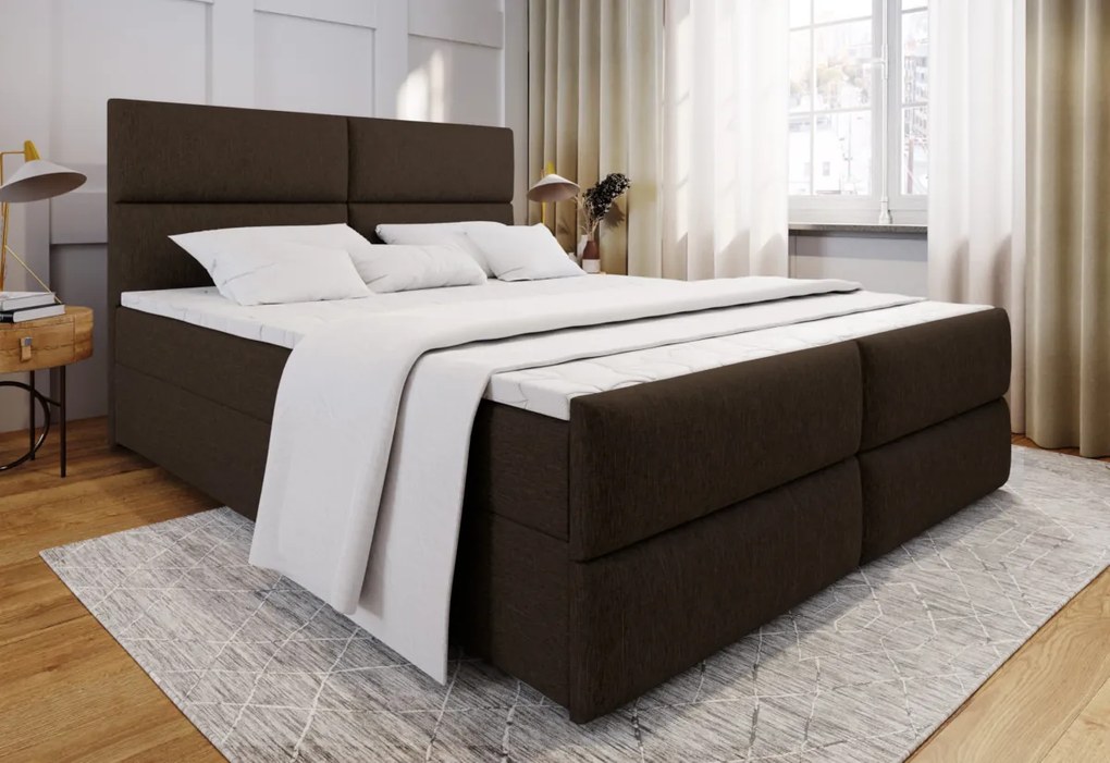 MILON kárpitozott boxspring ágy + topper, 180x200, sawana 26