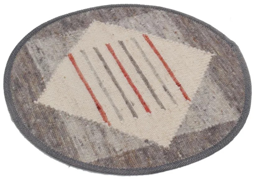 Vastag gyapjú kör szőnyeg Rustic 73x79 kézi és gépi szövésű gyapjú szőnyeg