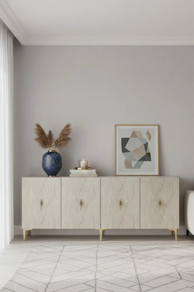 Salkım 180 - White, Travertine, Gold