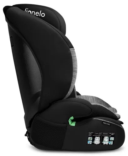 Lionelo - LEVI i-Size gyerekülés, 76–150 cm, fekete/szürke