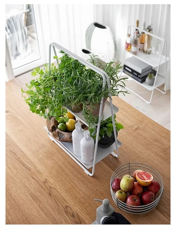 Világosszürke fém polcos állvány 23x58 cm A-Table – Zone