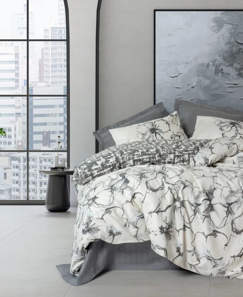 Hilaris Ranforce dupla ágyneműhuzat garnitúra 200 × 220 cm, antracit