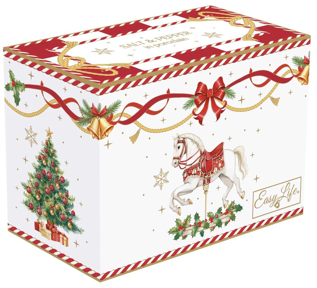 Karácsonyi Porcelán só-borsszóró szett 7 cm díszdobozban Christmas Tale