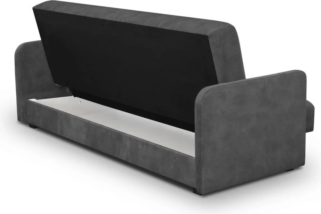 Porto ágyazható kanapé szürke színben, bársony kárpittal