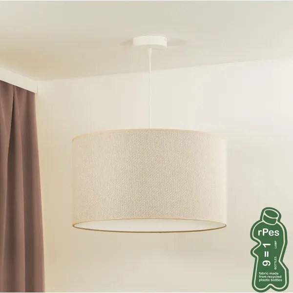 Duolla - Csillár zsinóron ROLLER ECO RECYCLING 1xE27/15W/230V átm. 45 cm krémes