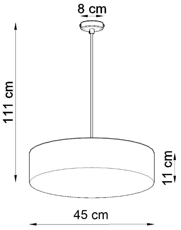 Szürke függőlámpa ø 45 cm Atis – Sollux