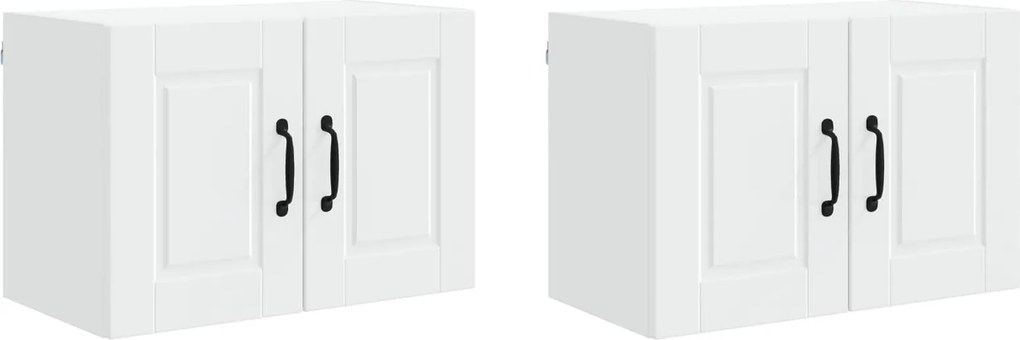 vidaXL Konyhaszekrény polcokkal 2 pcs Fehér 60 x 31 x 40 cm Faanyag