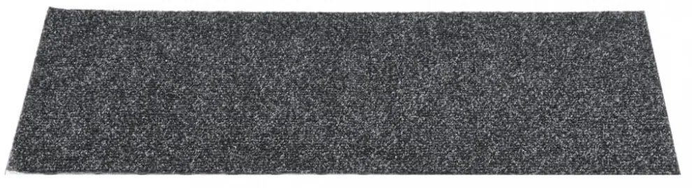 15 db szürke négyszögletes öntapadó lépcsőszőnyeg 60x25 cm