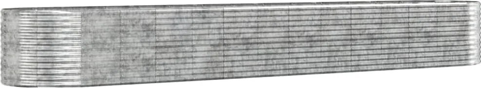 vidaXL ezüstszínű porszórt acél kerti magaságyás 554x100x68 cm