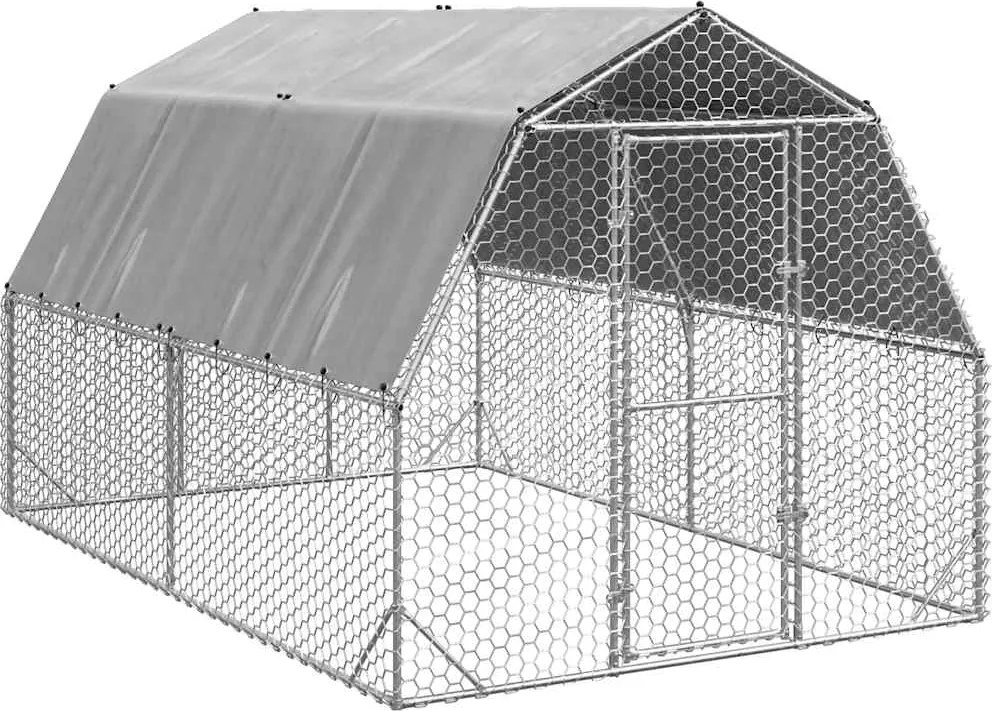vidaXL Csirkekifutó tetővel 2,5x4x2,25 m horganyzott acél