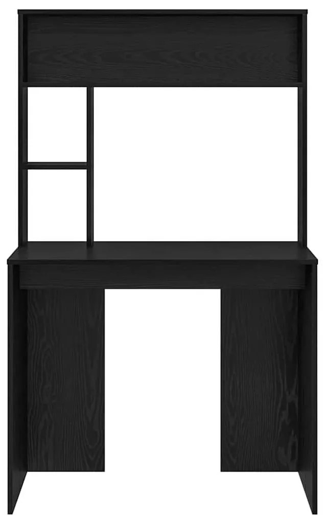 Asztal polcokkal tárolóval Musta tammi 91 x 50 x 149 cm Faanyag