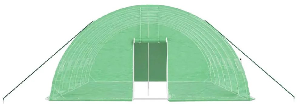 zöld acélvázas melegház 36 m² 6 x 6 x 2,85 m