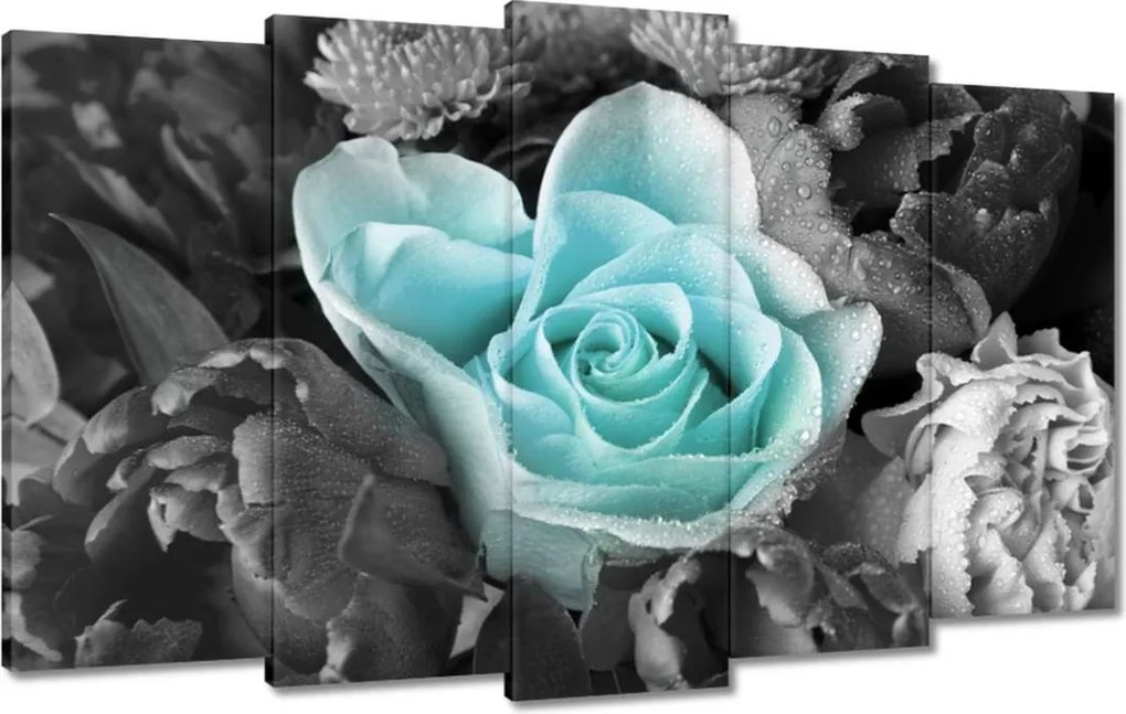 Vászonkép 100x60 Türkiz rózsa