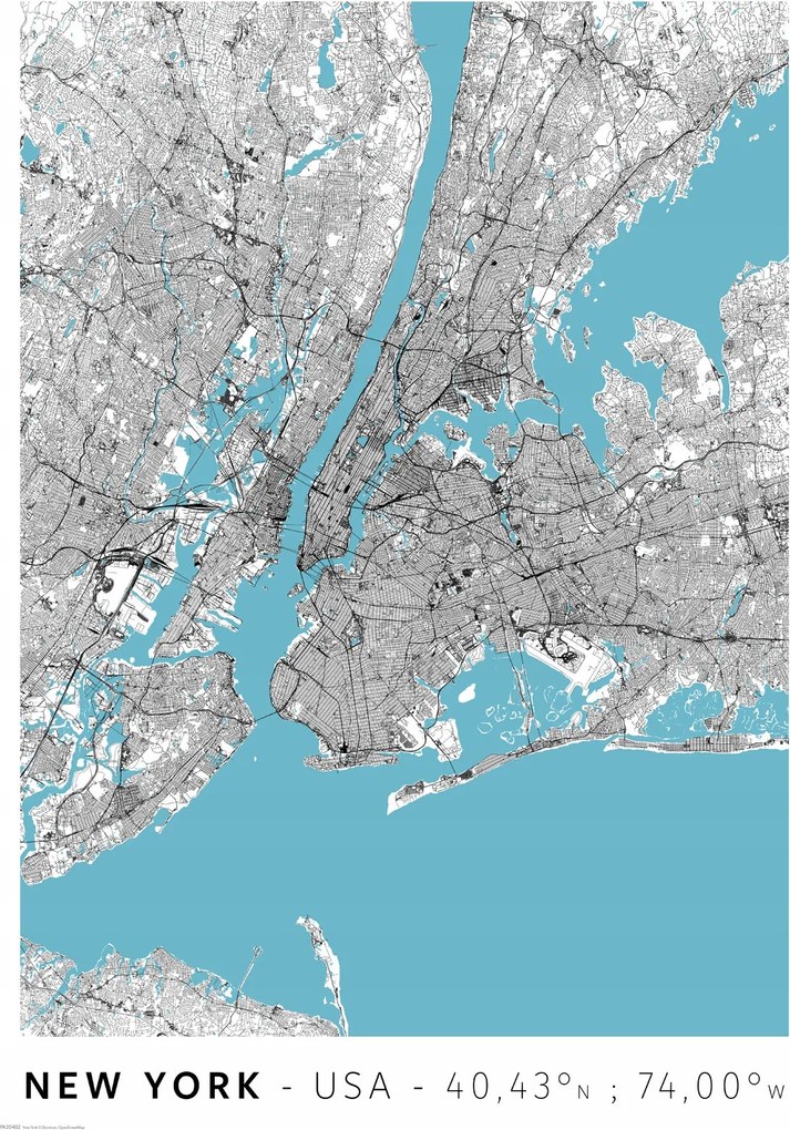 New York várostérkép poszter A2 42x59,4 cm