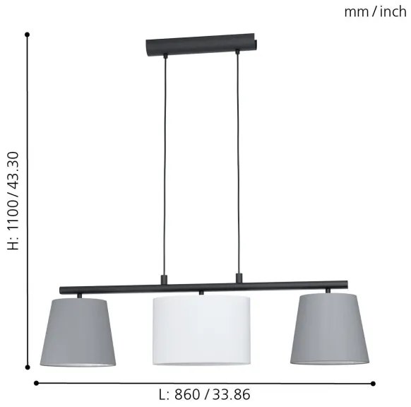 Eglo 98587 - LED csillár kábellel ALMEIDA 3xE14/25W/230V