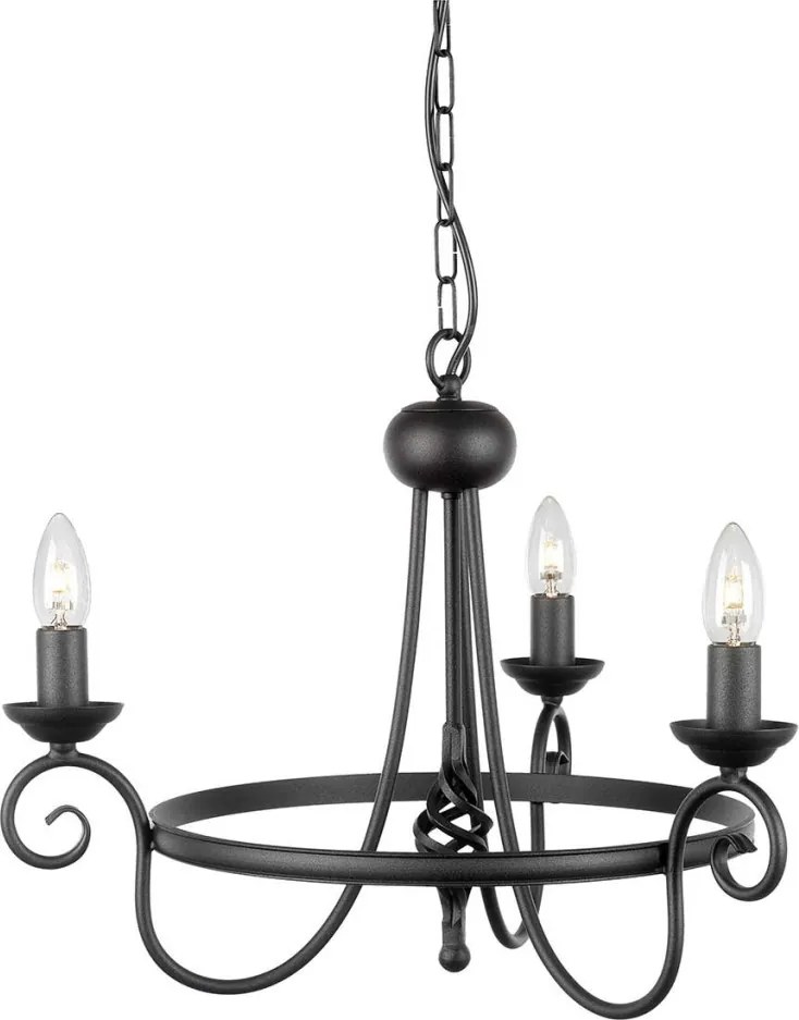 Elstead Lighting HARLECH HR3A-BLACK Csillár 3x60W/E14