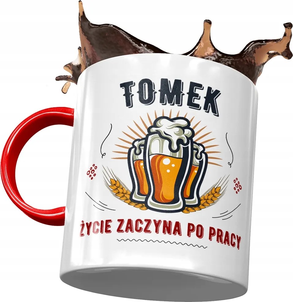 Piros Bögre Tomi Férj Kolléga Ajándék Nyomtatott Fotóval