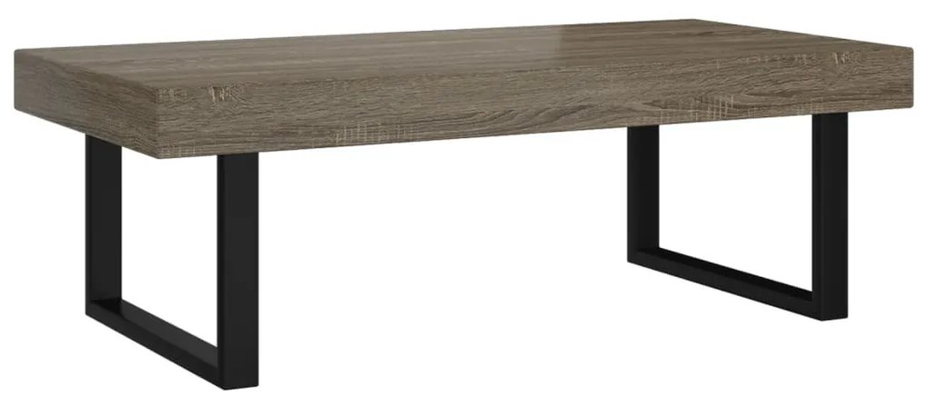 szürke és fekete MDF és vas dohányzóasztal 120x60x40 cm