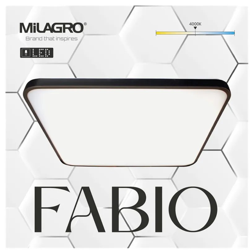 MILAGRO ML7937 FABIO Négyzetes Mennyezeti Lámpa Fekete LED IP20