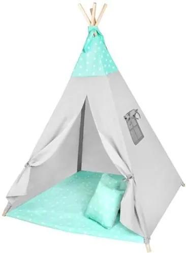 ISO Teepee gyermek sátor, zöld csillag, 8704