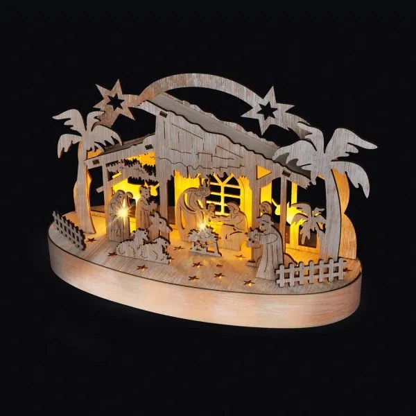 Solight 1v275 - LED karácsonyi dekoráció LED/2xAA/meleg fehér betlehem