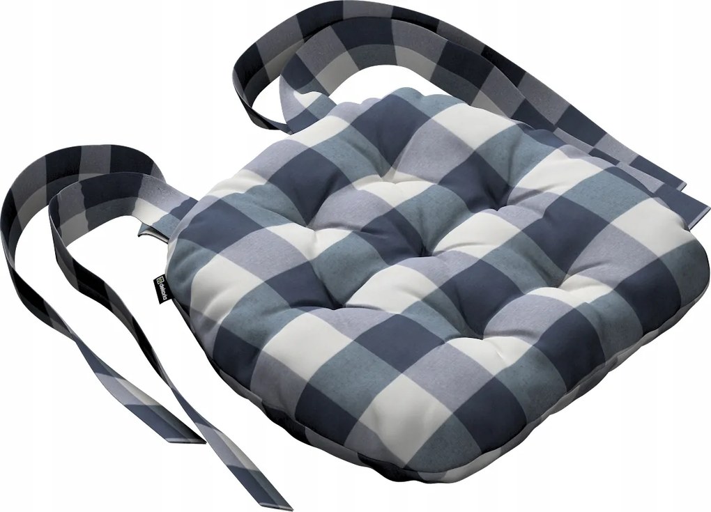 Márton székpárna 37x40 sötétkék-fehér kockás (5,5x5,5cm)