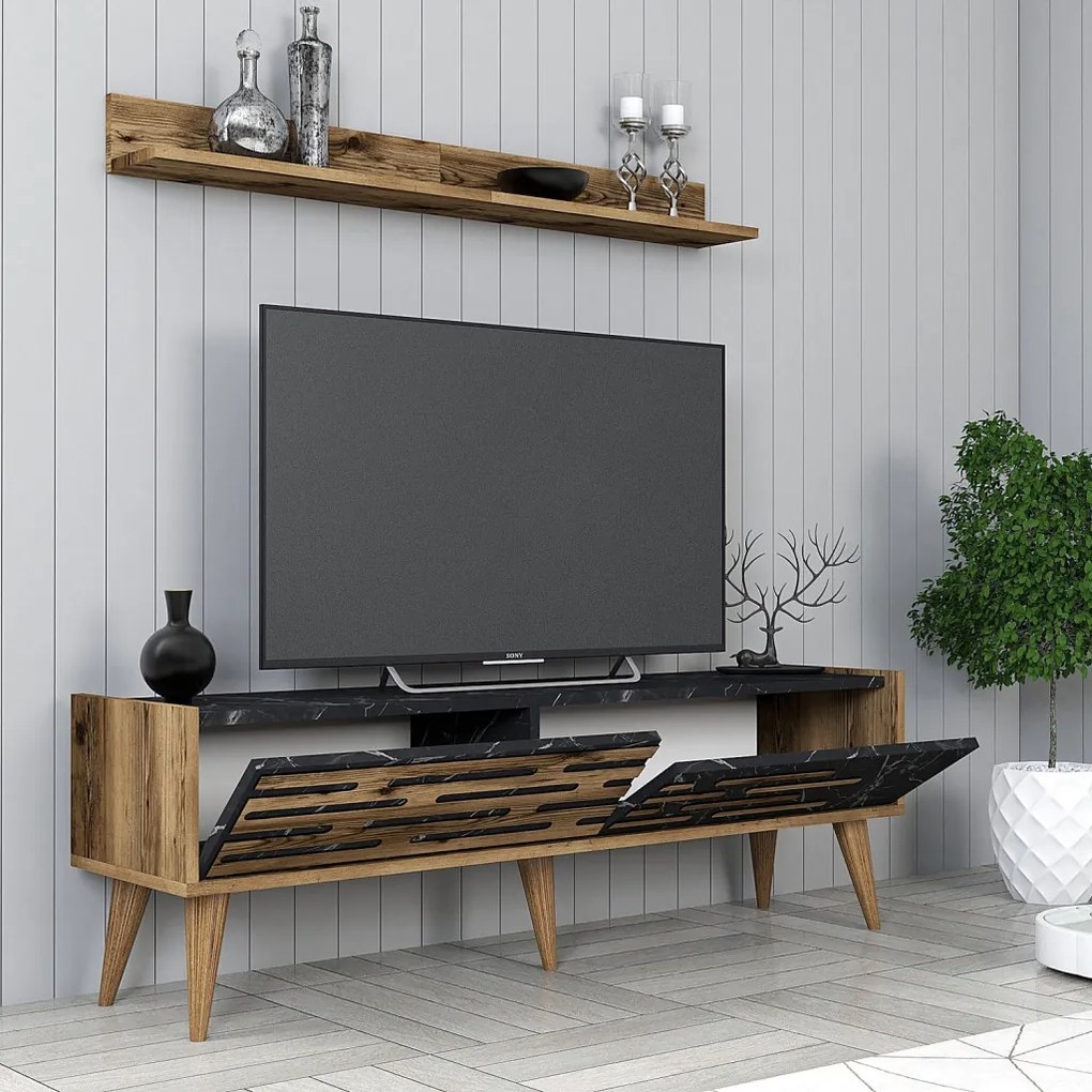 Valensiya 140 - Walnut, Black, Marble