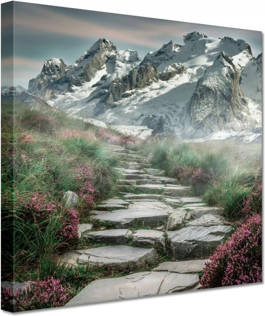 Festmények 20x20 Hegyi kilátás Tájkép Köd