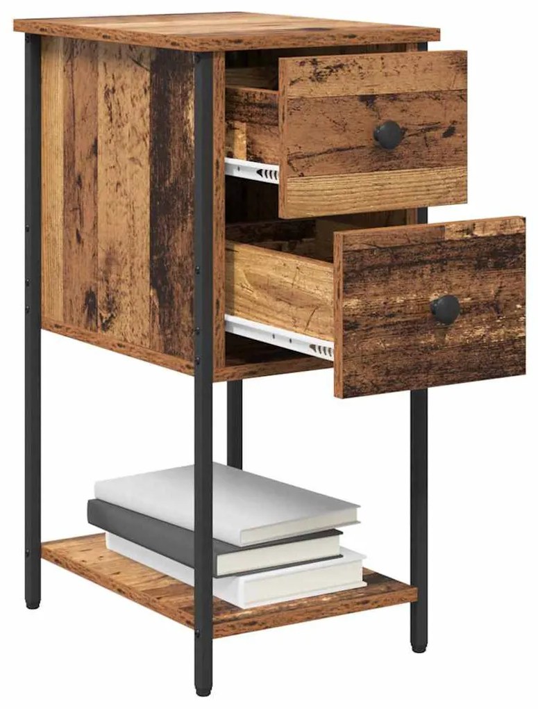 Éjjeliszekrény fiókkal 2 pcs Régi fa 32 x 42 x 70 cm Faanyag