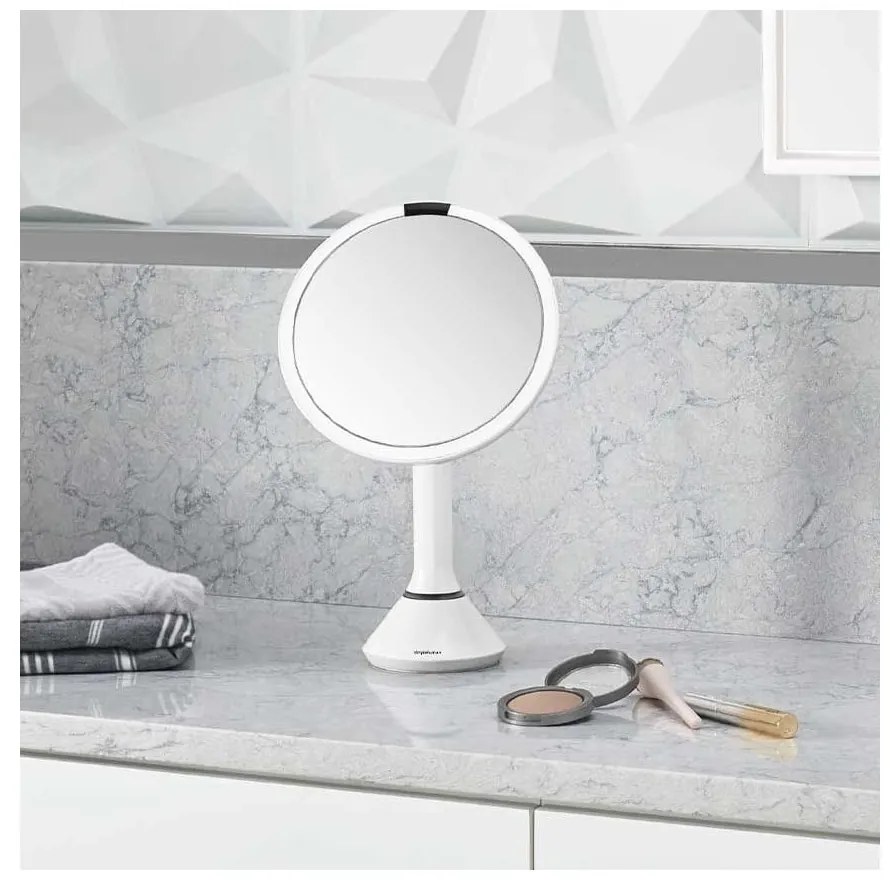 Kozmetikai tükör világítással-nagyítós (ötszörös) ø 20 cm Sensor – simplehuman