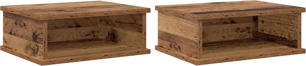 vidaXL Éjjeli asztal 2 pcs Öreg fa 40 x 31 x 15 cm Faanyag