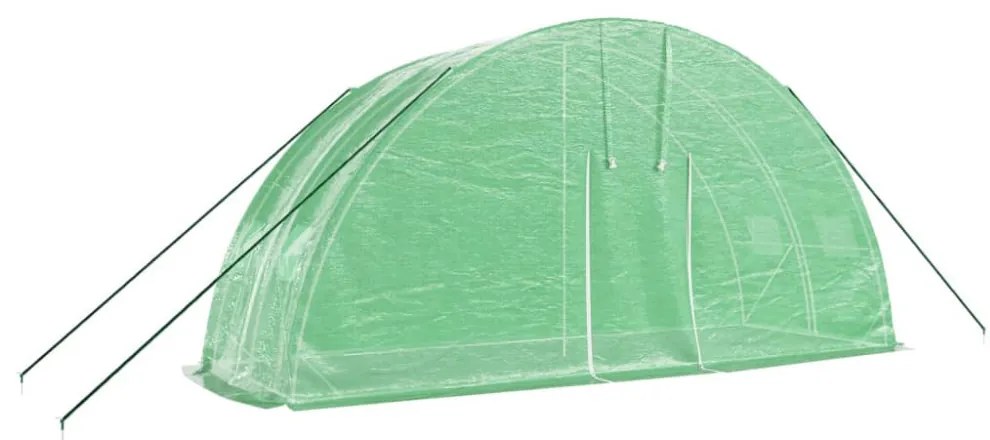 zöld acélvázas melegház 12 m² 6 x 2 x 2,85 m