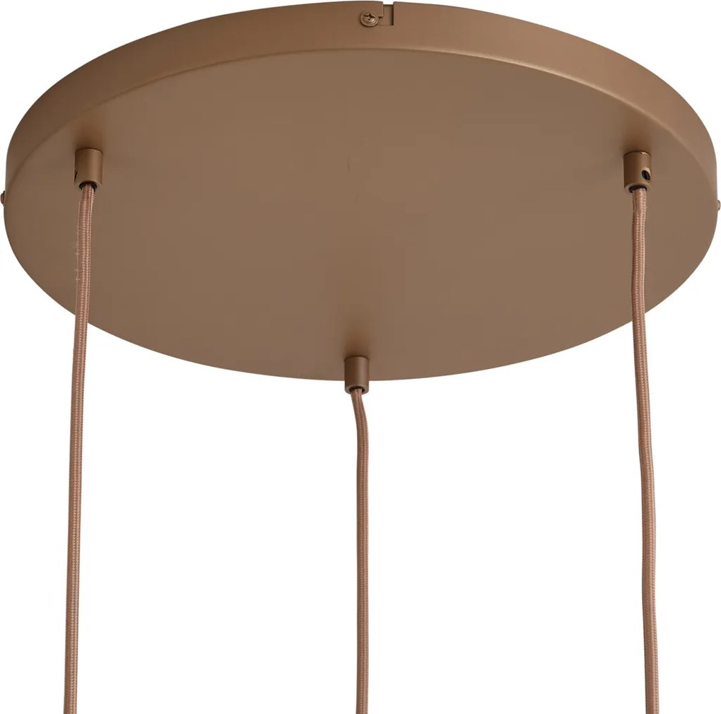 Retro függőlámpa sötét bronz borostyán színű búrákkal 3-lámpás - Smokey
