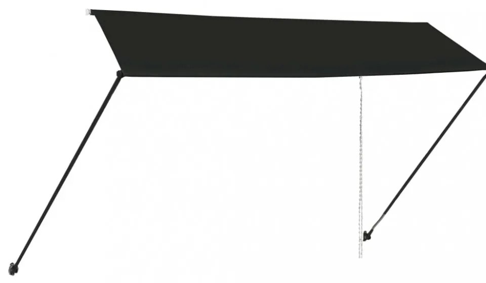 feltekerhető antracitszürke napellenző LED-del 350 x 150 cm