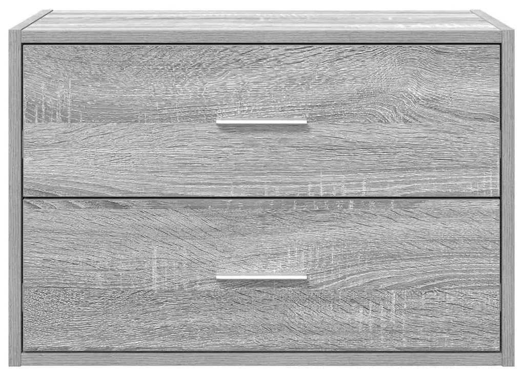 szürke sonoma szerelt fa szekrény 2 fiókkal 60 x 31 x 40 cm