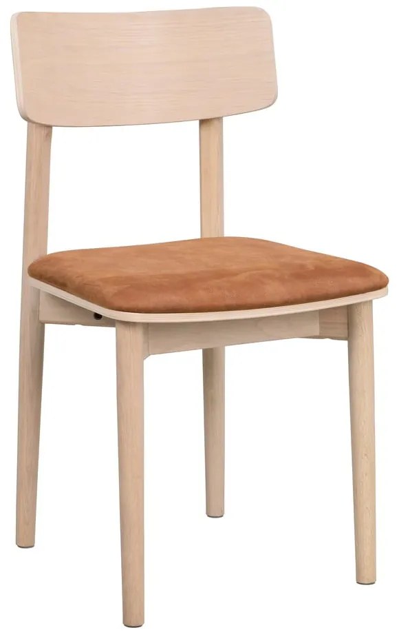 Konyakbarna-natúr színű bőr utánzat étkezőszék szett 2 db-os Wolcott – Rowico