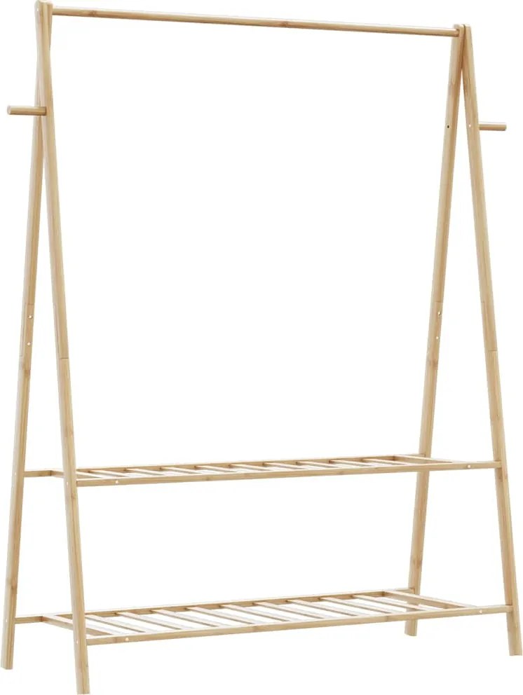 vidaXL bambusz ruhaállvány polcokkal 132 x 45,5 x 150,5 cm