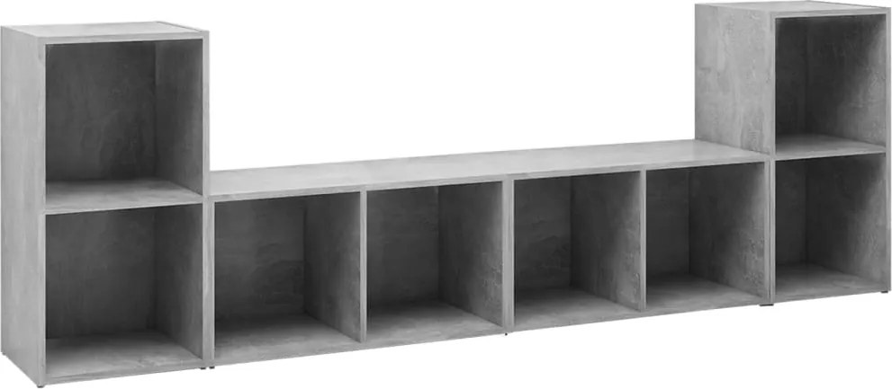 vidaXL 4 db betonszürke szerelt fa TV-szekrény 72 x 35 x 36,5 cm