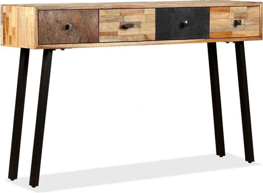 vidaXL tömör újrahasznosított fa tálalóasztal 120 x 30 x 76 cm