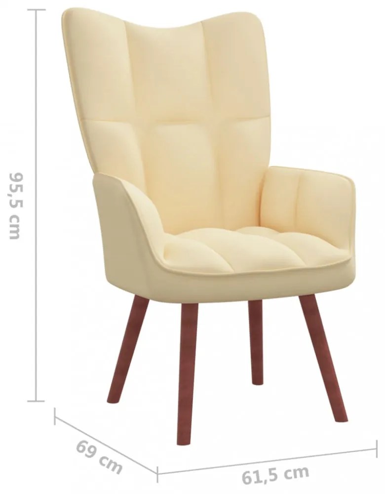 krémfehér bársony pihenőfotel