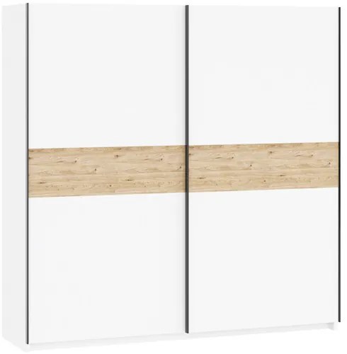 BERNO 200 cm. Gardróbszekrény Fehér/Tölgy Színben