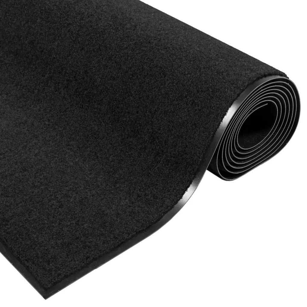 Ajtószőnyeg Fekete 60 x 180 cm Polipropilén és vinil