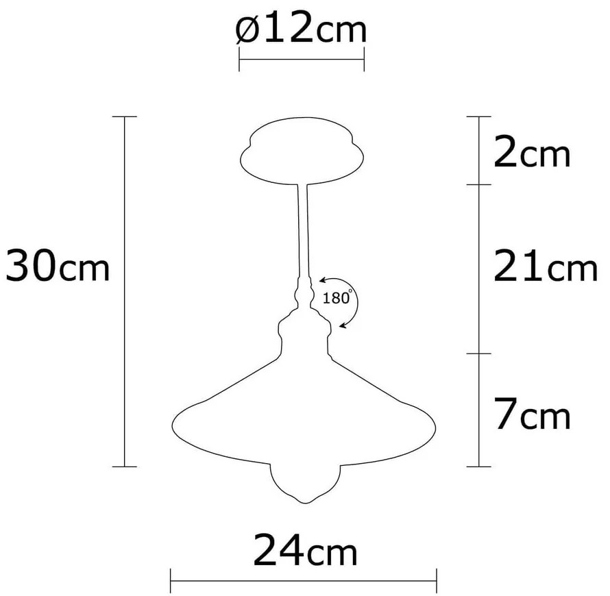 Fekete függőlámpa fém búrával ø 24 cm Berceste – Opviq lights