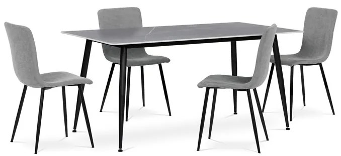 Étkezőasztal 160x90cm, kerámia, márvány, HT-406M GREY