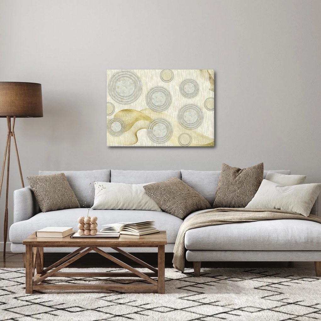 Kép - absztrakció, márvány körök (70x50 cm)
