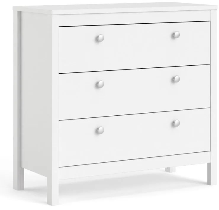 Fehér alacsony komód 82x80 cm Madrid – Tvilum