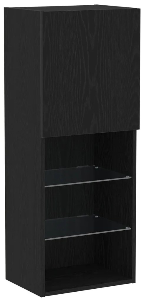 LED világítással ellátott TV szekrény fekete tölgy 40,5x30x102 cm