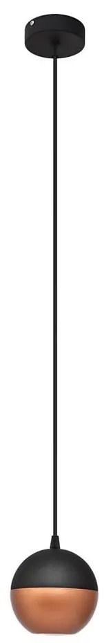 LED Csillár zsinóron MIDWAY 1xGU10/4,8W/230V fekete/réz